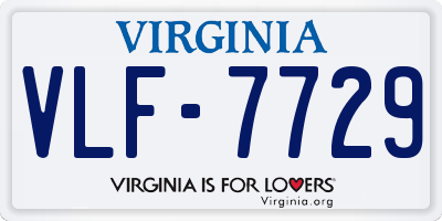 VA license plate VLF7729