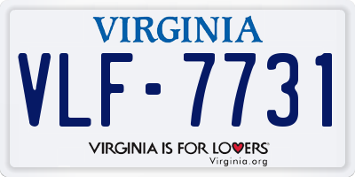 VA license plate VLF7731