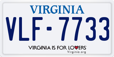 VA license plate VLF7733