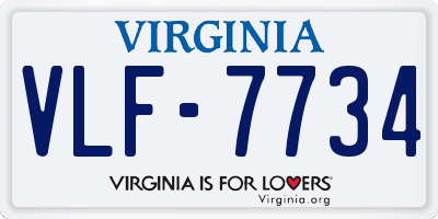 VA license plate VLF7734