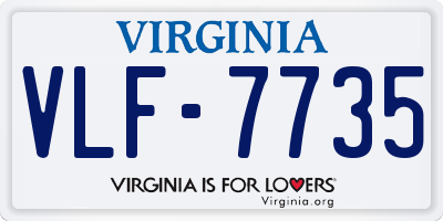 VA license plate VLF7735