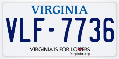 VA license plate VLF7736