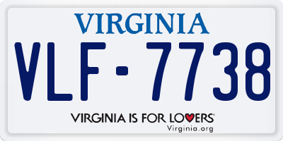 VA license plate VLF7738
