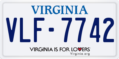 VA license plate VLF7742