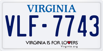 VA license plate VLF7743