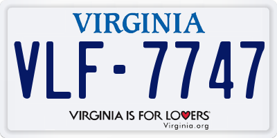VA license plate VLF7747