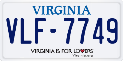VA license plate VLF7749