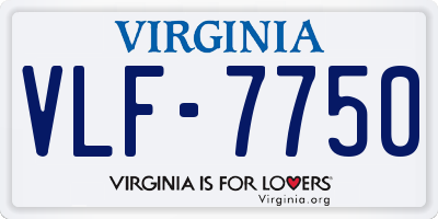 VA license plate VLF7750