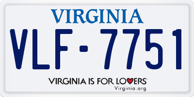 VA license plate VLF7751