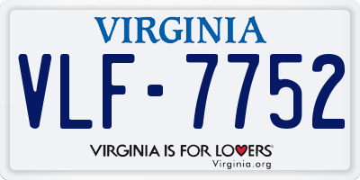 VA license plate VLF7752