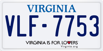 VA license plate VLF7753