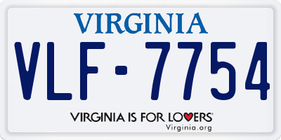 VA license plate VLF7754