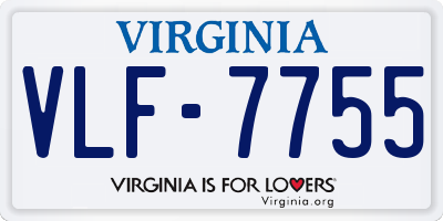 VA license plate VLF7755