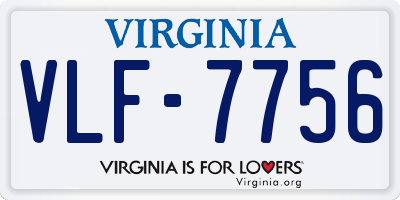 VA license plate VLF7756