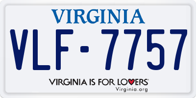 VA license plate VLF7757