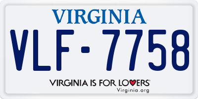 VA license plate VLF7758