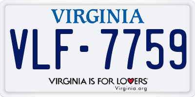 VA license plate VLF7759