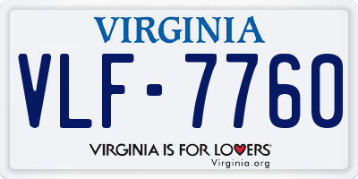 VA license plate VLF7760