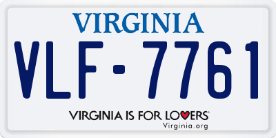 VA license plate VLF7761