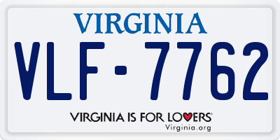 VA license plate VLF7762