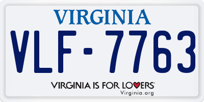 VA license plate VLF7763