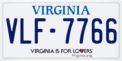 VA license plate VLF7766