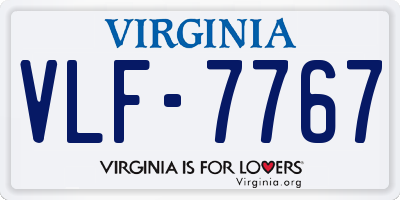 VA license plate VLF7767