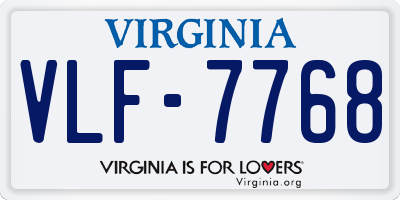 VA license plate VLF7768