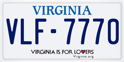 VA license plate VLF7770