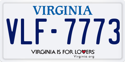 VA license plate VLF7773