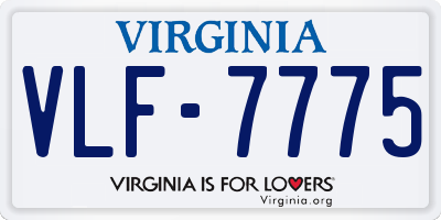 VA license plate VLF7775