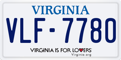 VA license plate VLF7780