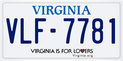 VA license plate VLF7781