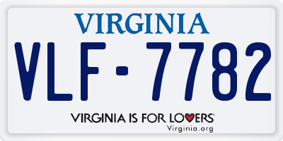VA license plate VLF7782