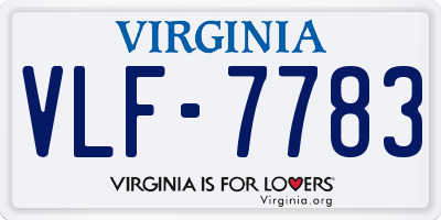 VA license plate VLF7783