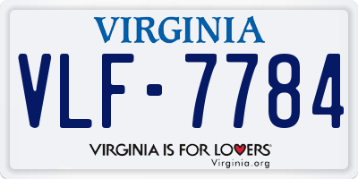 VA license plate VLF7784