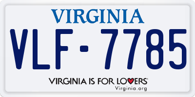 VA license plate VLF7785