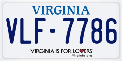 VA license plate VLF7786