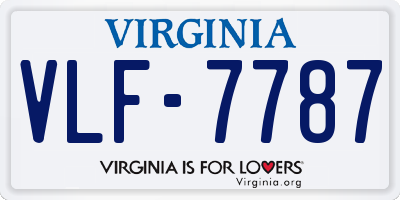 VA license plate VLF7787