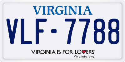 VA license plate VLF7788