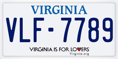 VA license plate VLF7789