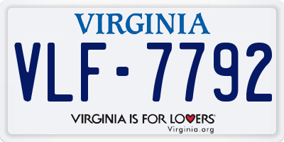VA license plate VLF7792
