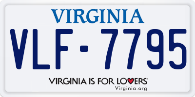 VA license plate VLF7795