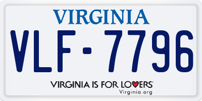 VA license plate VLF7796