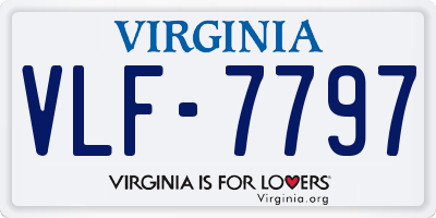 VA license plate VLF7797