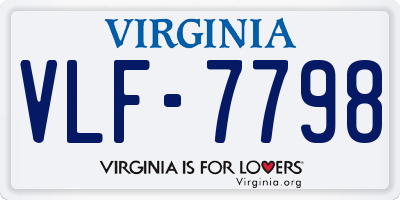 VA license plate VLF7798