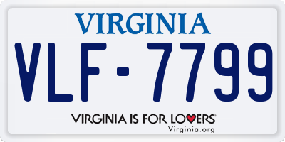 VA license plate VLF7799