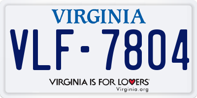 VA license plate VLF7804