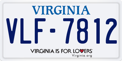 VA license plate VLF7812