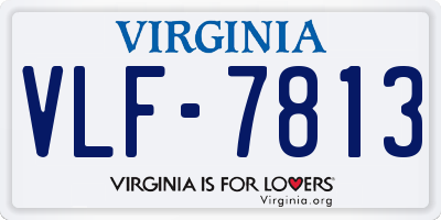 VA license plate VLF7813